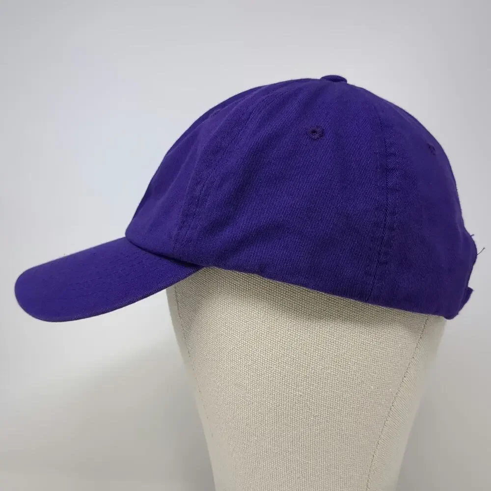 Top Level Baseball Cap Purple One Size Adjustable 100% Cotton Solid Plain Hat